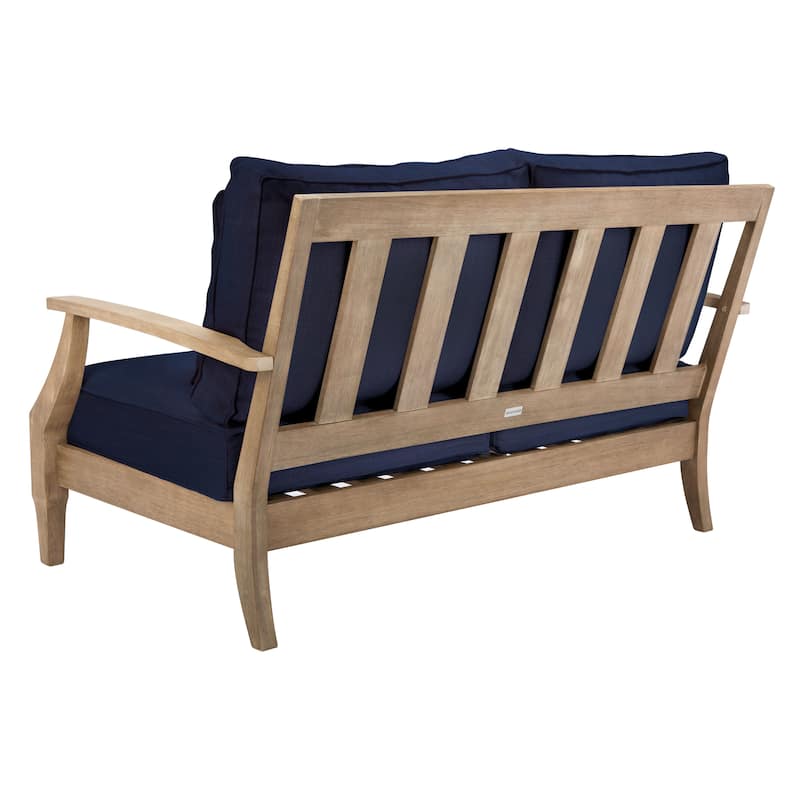 SAFAVIEH Couture Martinique Wood Patio Loveseat - 56"W x 35"D x 32"H