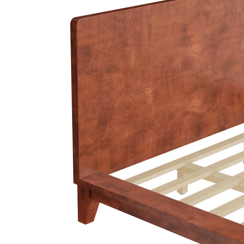 Roomfitters Full/Queen/King Size Wood Platform Bed with Headboard and Slat Support