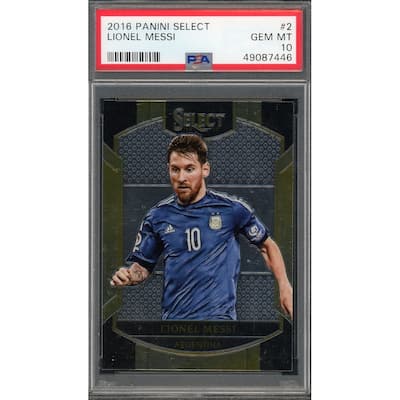 Lionel Messi 2016 Panini Select Soccer Card #2 Graded PSA 10 - 8'6" x 11'6"