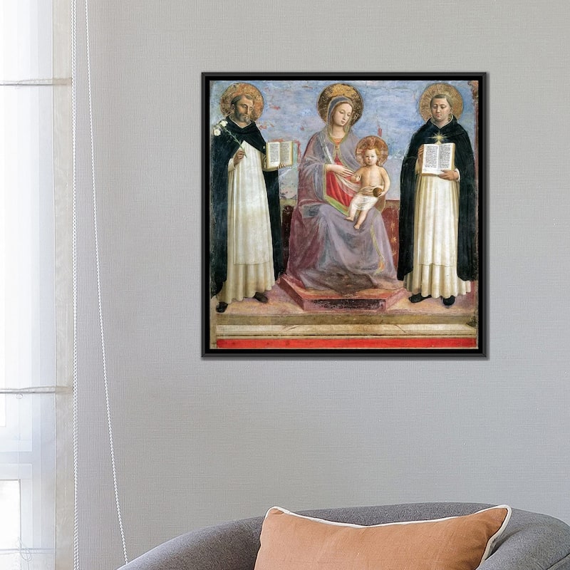 iCanvas "The Virgin And Child With St. Dominic And St. Thomas Aquinas, 1424-30" by Fra Angelico Framed Canvas Print