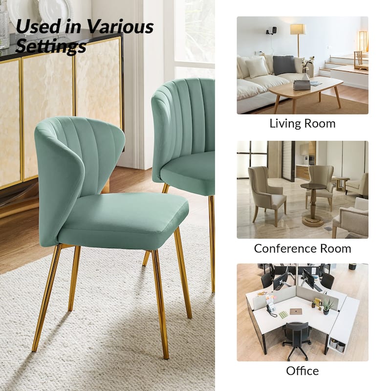 Aruna Accent Chair with Metal Legs 20''W X 19.5 ''D X 29''H by HULALA HOME