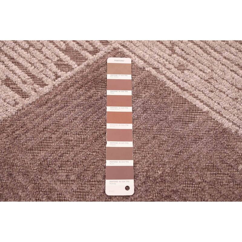 ECARPETGALLERY Hand Loomed Elysian Dark Brown Viscose, Wool Rug - 6'6 x 9'10