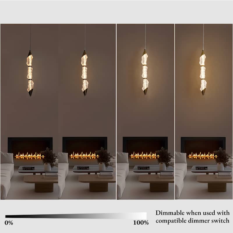 Modern LED 1-Light Gold Pendant Light for Kitchen Island Dining Room
