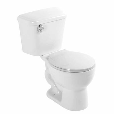 White Vitreous China Round Toilet White Saver Toilet Plus Dual