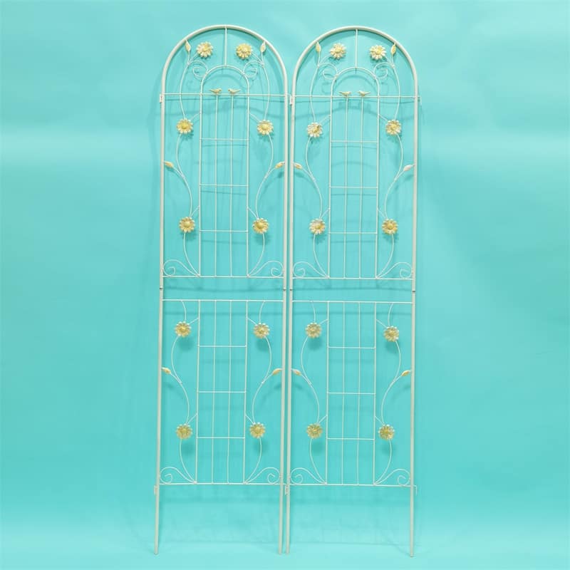 2 Pcs Rustproof Metal Garden Trellis for Climbing Plants