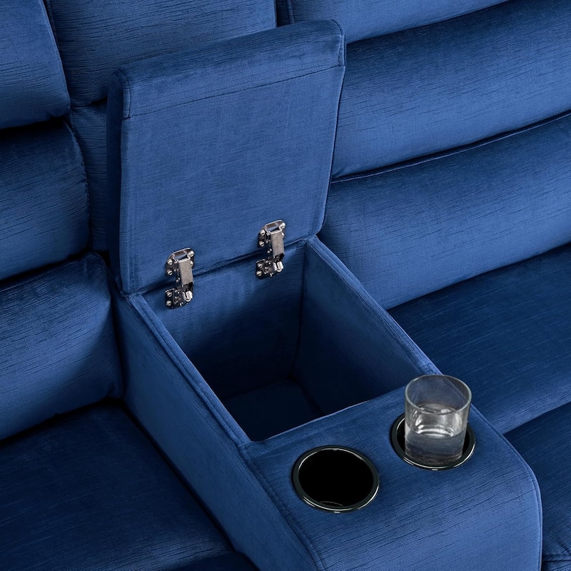 MCombo 61.6'' Wall Hugger Power Loveseat Recliner Sofa with Adjustable Headrest and USB A & C Charge Ports