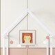 preview thumbnail 9 of 7, Full House-shaped Roof Headboard Floor Bed Kidsbed, White