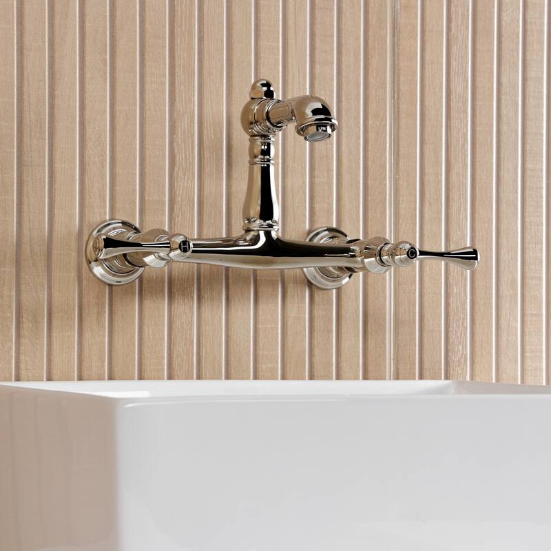 Kingston Brass English Country Two-Handle 2-Hole Wall Mount Bathroom Faucet