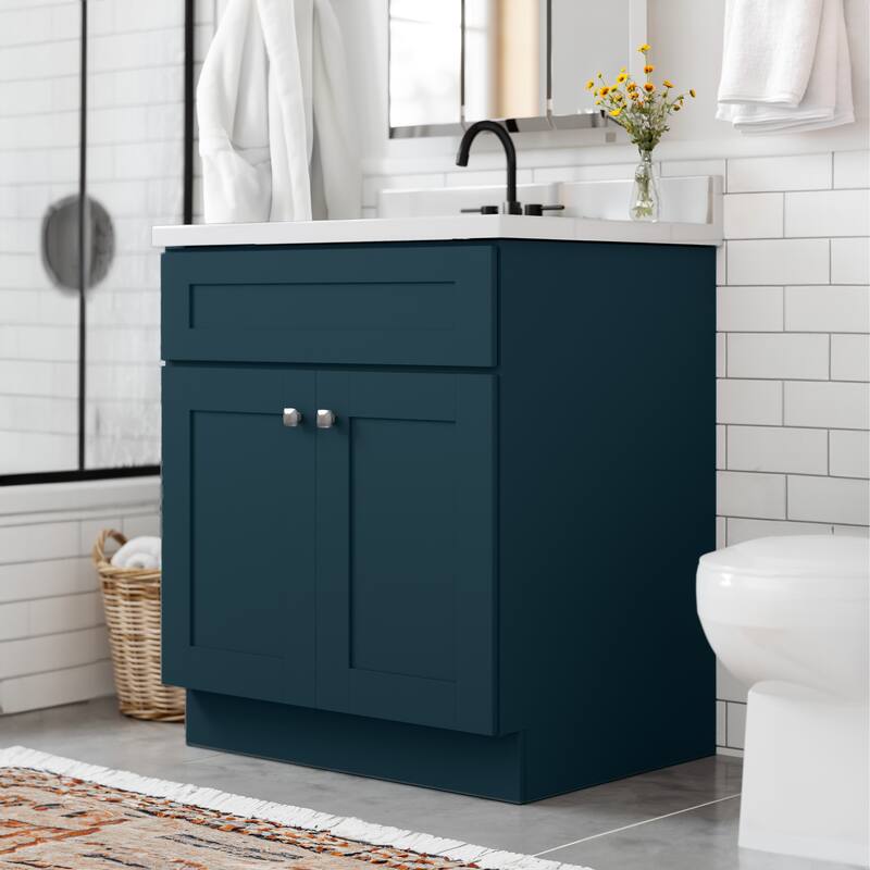 Brookings 30 Inch Fully Assembled Bathroom Vanity - Dark Night