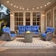 Option Brown Wicker & Blue cushion