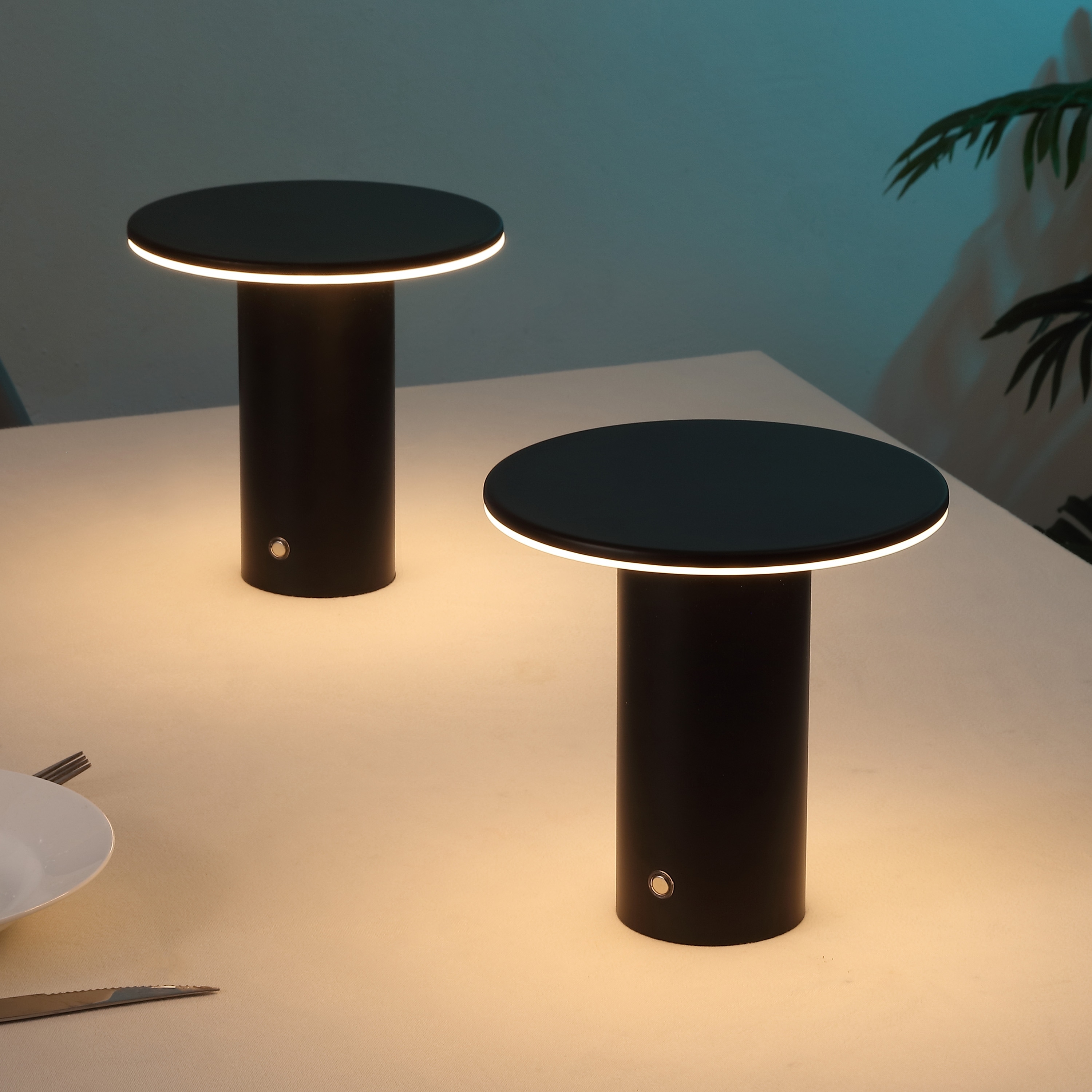 JONATHAN Y Gio 7.5" Rechargeable/Cordless Dimmable Integrated LED Table Lamp, Touch Sensor (Set of 2) - 7.50