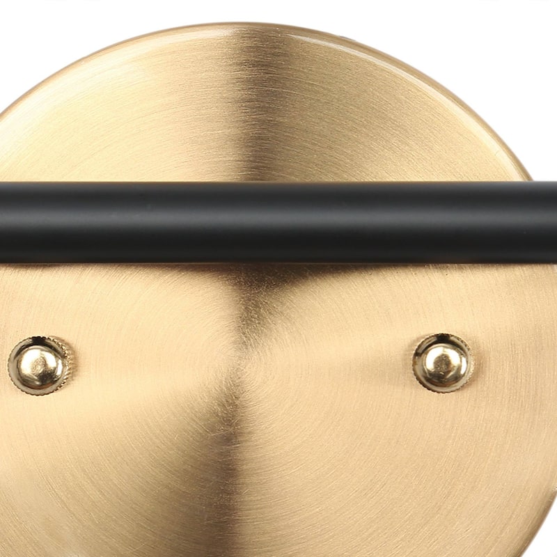 Modern Linear 4-Light Black Gold Bathroom Vanity Light Glass Wall Sconces - 29" L x 7.5" W x 8" H