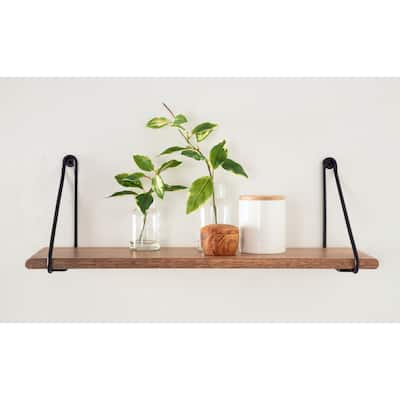 Kate and Laurel Palone Wood and Metal Wall Shelf