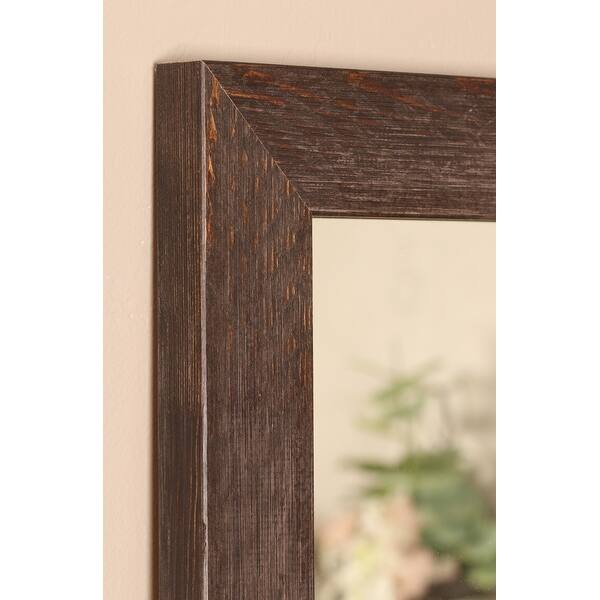 Farmhouse Gray and White Slim Over the Door Mirror 19 x 68.5 On