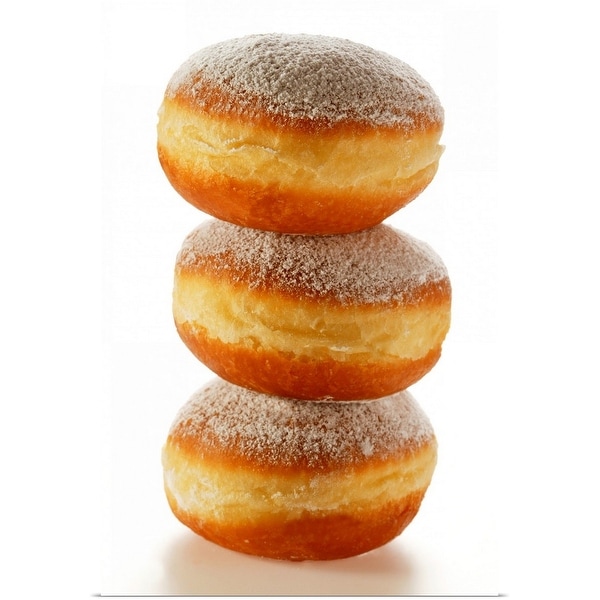 "Doughnuts with icing sugar, in a pile" Poster Print