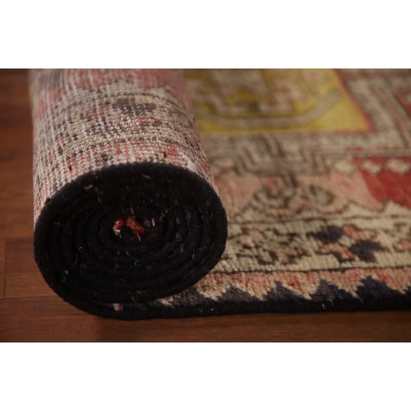 Gharajeh Persian Vintage Runner Rug Hand-knotted Wool Carpet - 2'10"x 10'6"