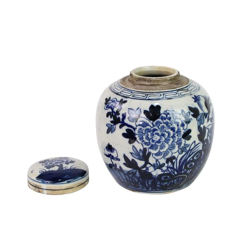 Blue And White Mini Jar Flower Blossom