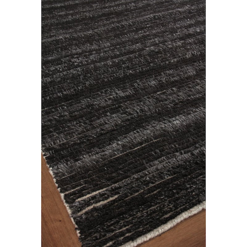 EXQUISITE RUGS Kaza Hand-knotted New Zealand Wool Charcoal/Brown Area Rug.