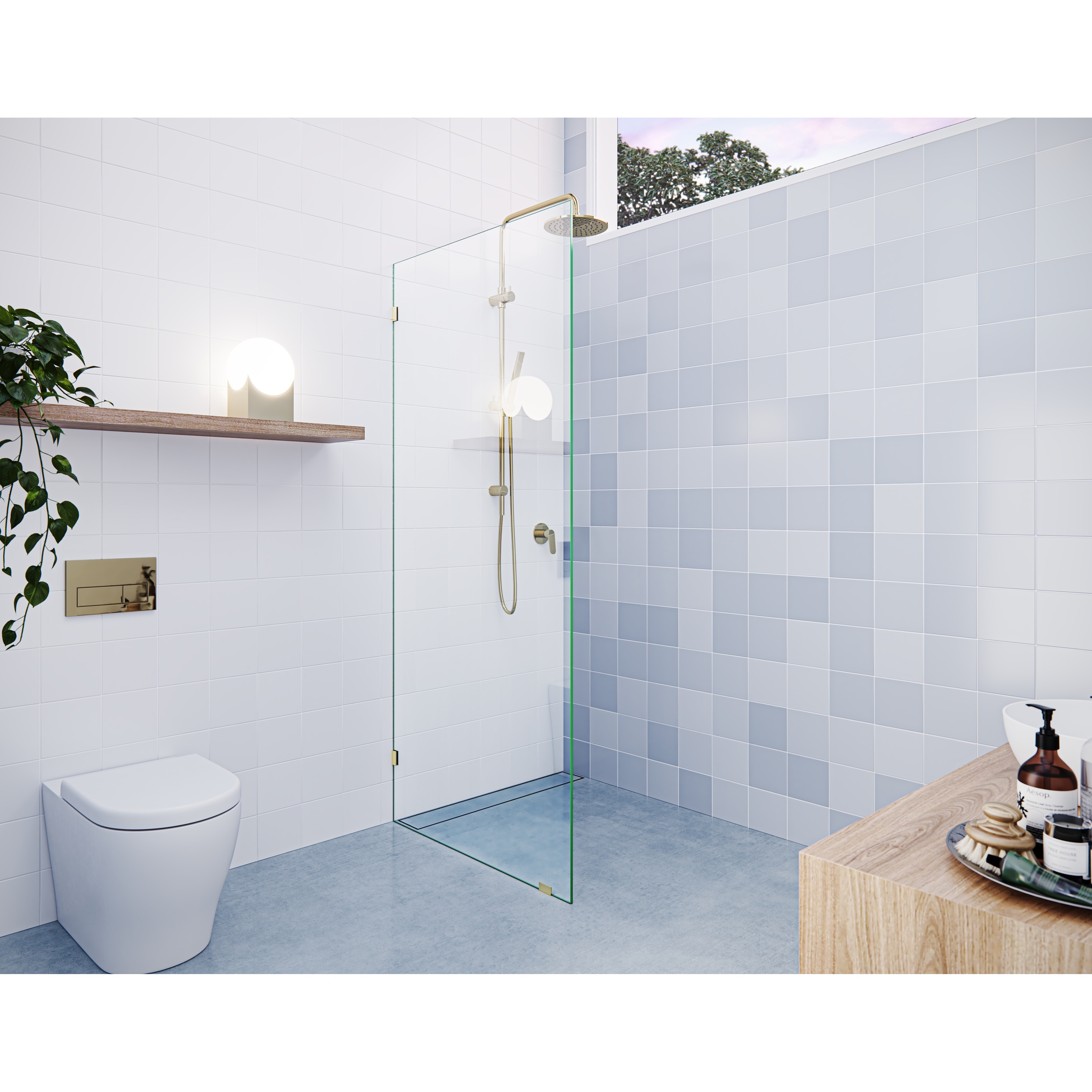 Glass Warehouse 78" x 27.5" Frameless Shower Door - Single Fixed Panel