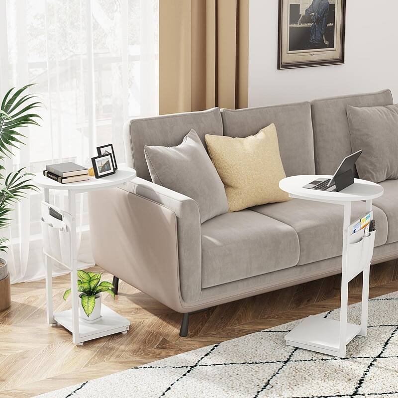C Shaped End Table - 15.7"D x 12.6"W x 25.6"H