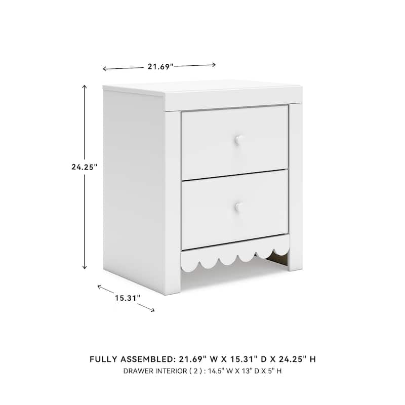 Signature Design by Ashley Mollviney White Nightstand