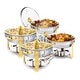preview thumbnail 2 of 3, 2/4/6/8 Sets 5 Qt Stainless Steel Round Chafing Dish 4-Sets