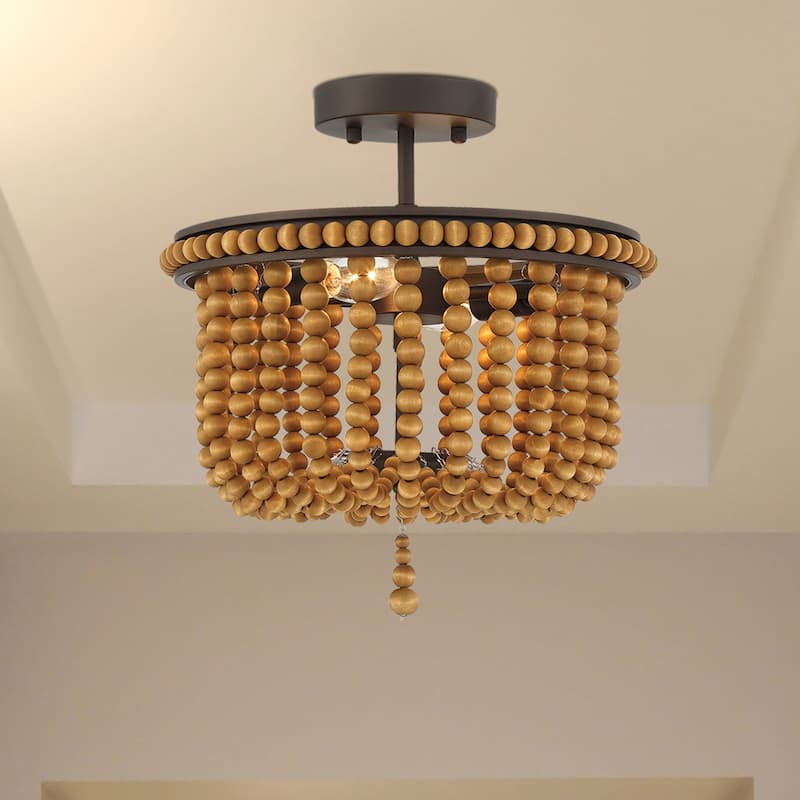 2 - Light 12.6'' Unique/Statement Bowl Flush Mount - 13.39''Hx12.6''Wx12.6''D