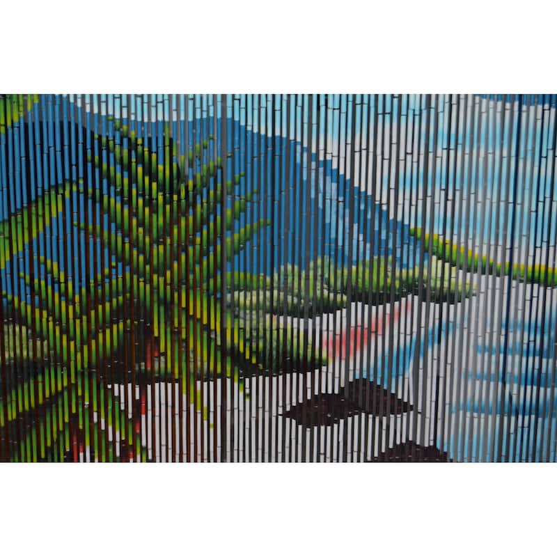 Bamboo Beaded Curtain hanging room partitionTropical Clifts with palms