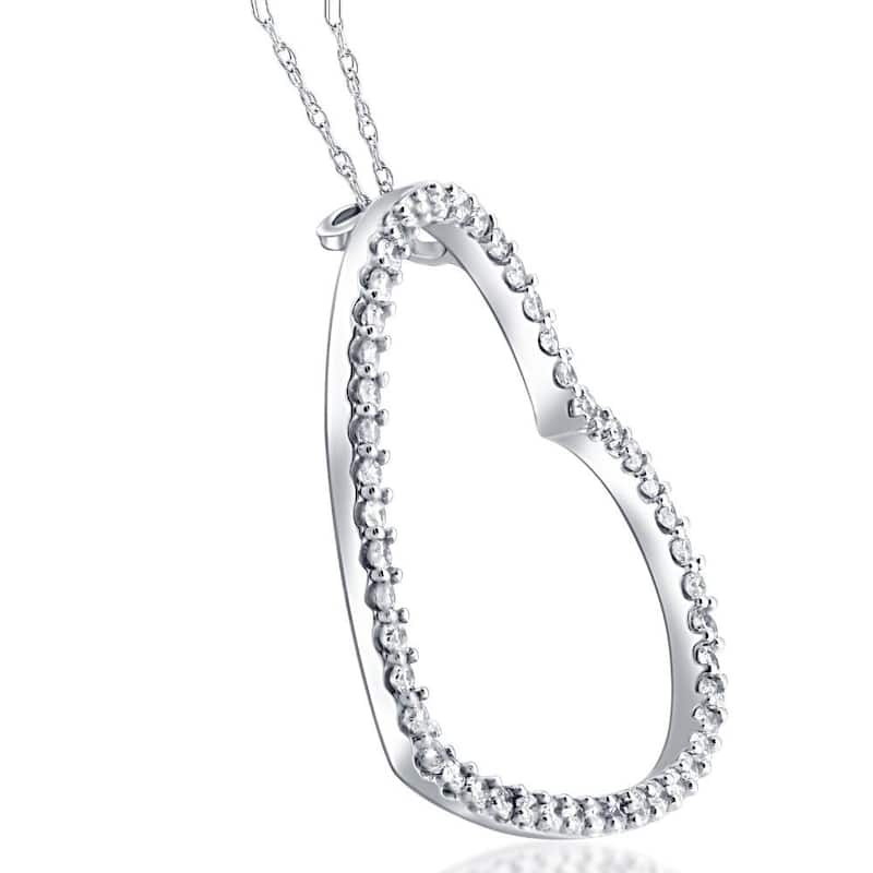 Bliss Diamond 2ct Heart Shaped HUGE Diamond Pendant Necklace White Gold