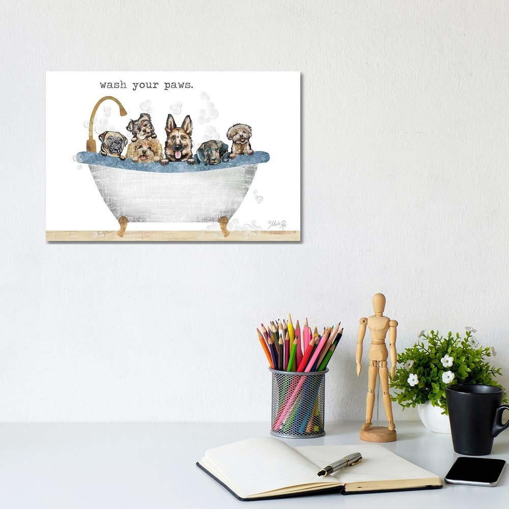 iCanvas "Wash Your Paws" by Marla Rae Canvas Print