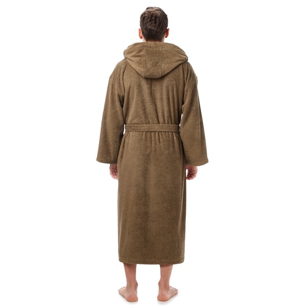 Men's Brown Wool Dressing Gown Robe Housecoat