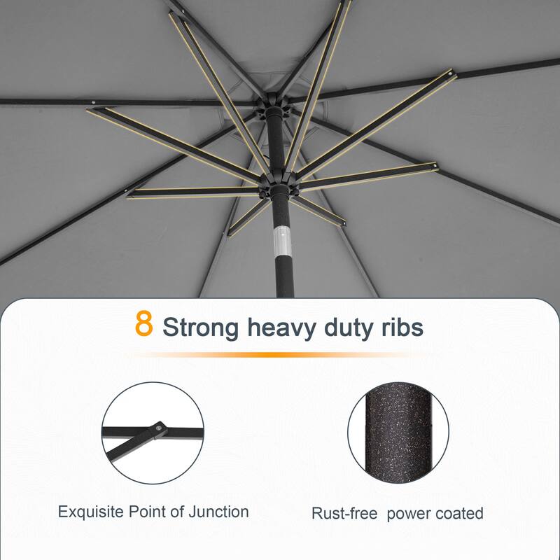 LIVOOSUN 9ft Patio Umbrella Outdoor Table Umbrella with Tilt and Crank