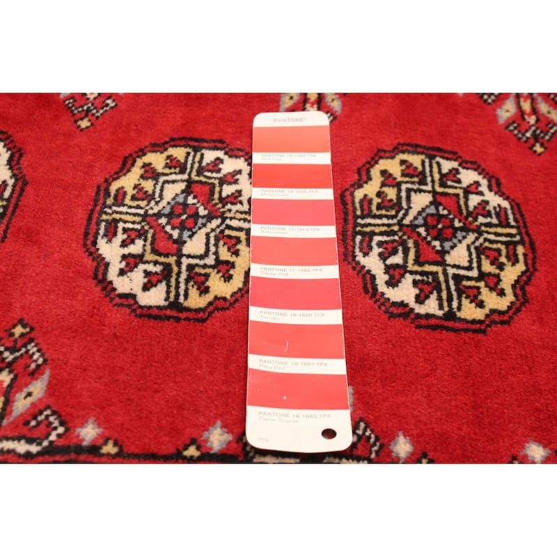 ECARPETGALLERY Hand-knotted Peshawar Bokhara Red Wool Rug - 3'2 x 5'2