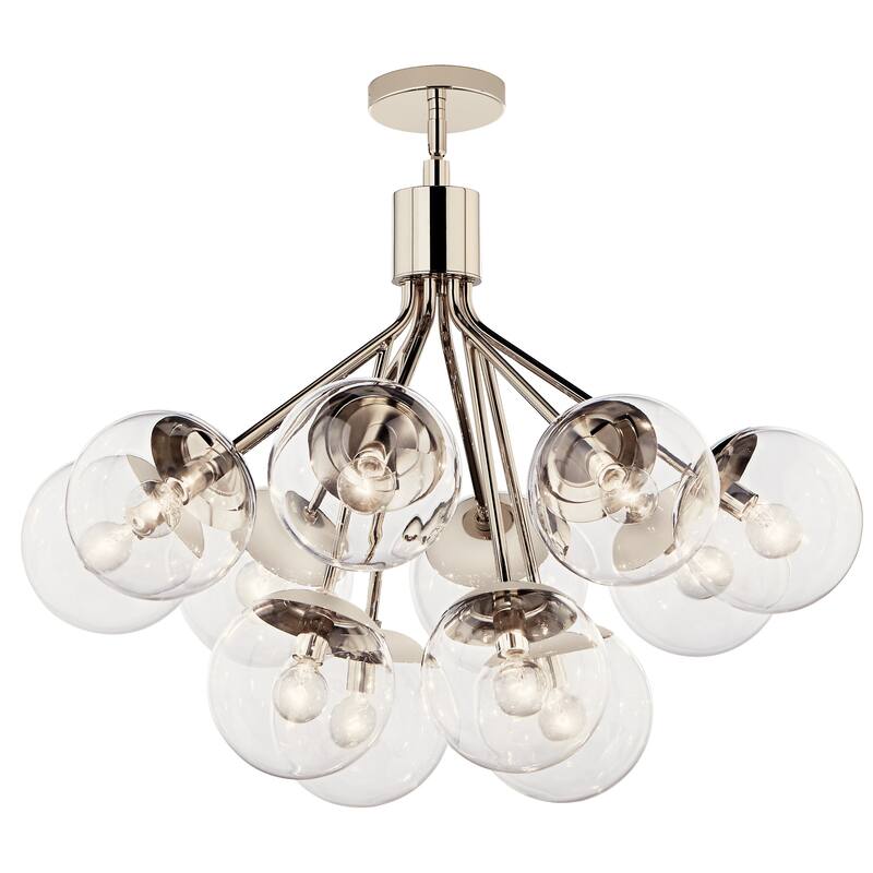 Kichler Lighting Silvarious Clear Glass Convertible Chandelier