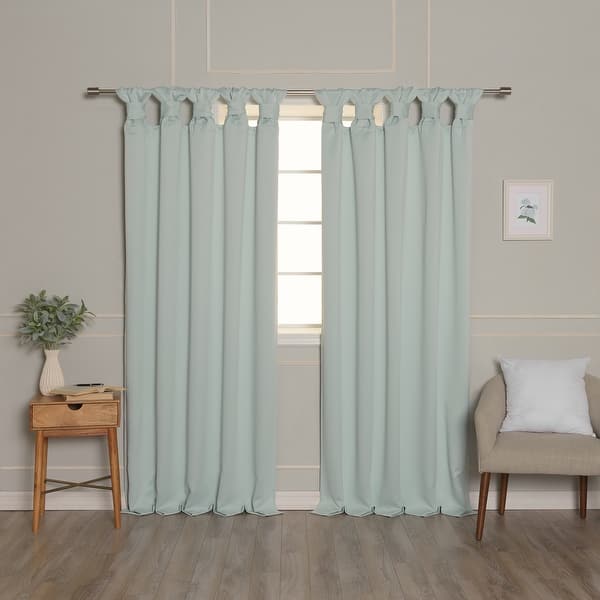 slide 2 of 44, Aurora Home Thermal Insulated Blackout Knotted Tab Curtains