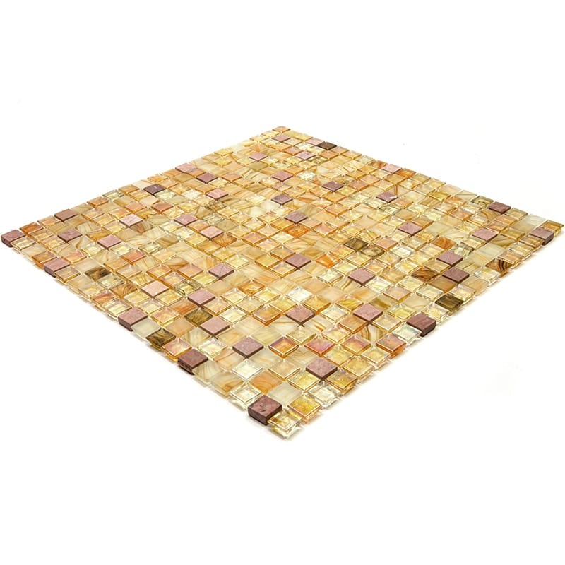 Apollo tile 12" x 12" Mingles Glossy Beige Pearl Glass Tile (18.69 sq ft/case) - 20 Pack