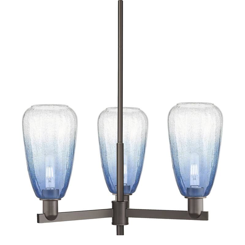 Innovations Lighting 716-3CR-9-18 Brookhaven Almond Chandelier - Oil Rubbed Bronze / Sapphire Blue