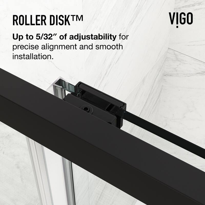 VIGO Paloma 56 to 60 in. W x 74 in. H Semi-Frameless Double-Sliding Shower Door with Clear Tempered Glass