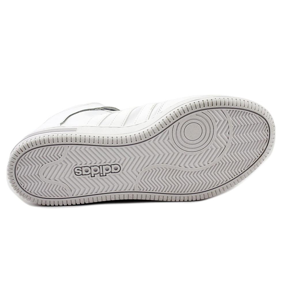 Shop Adidas Team Court Mid Men Round Toe Leather White Basketball