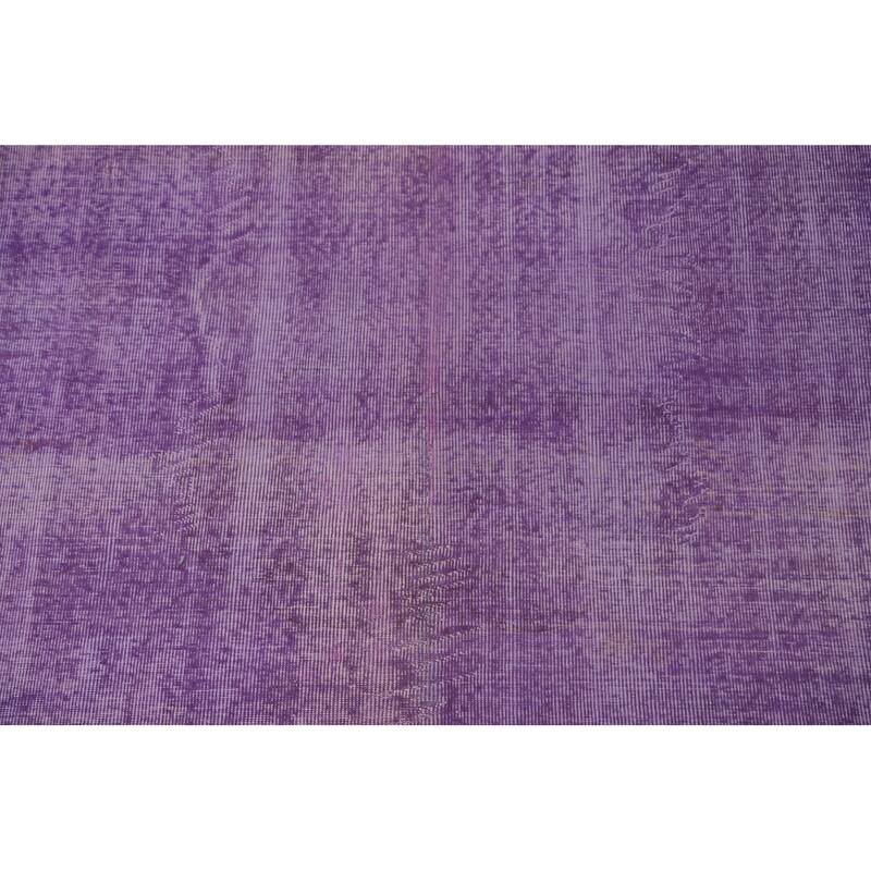 Over-Dyed Purple Anatolian Turkish Vintage Rug Handmade Wool Carpet - 6'10" x 10'0"