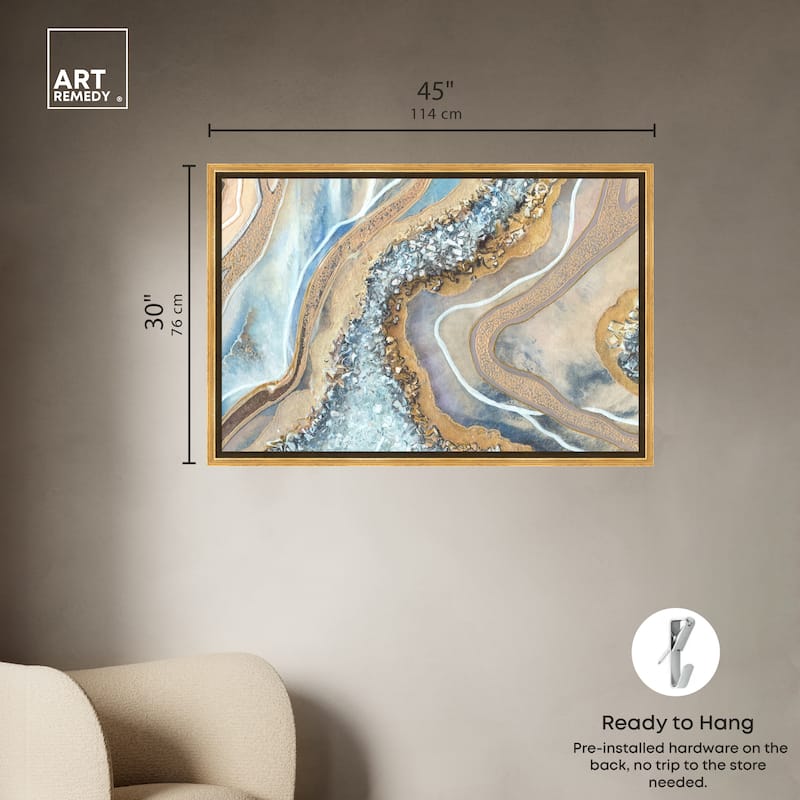 Art Remedy The Luxurious Geode Framed Mineral, Agate & Geode 1 Piece Canvas Wall Art