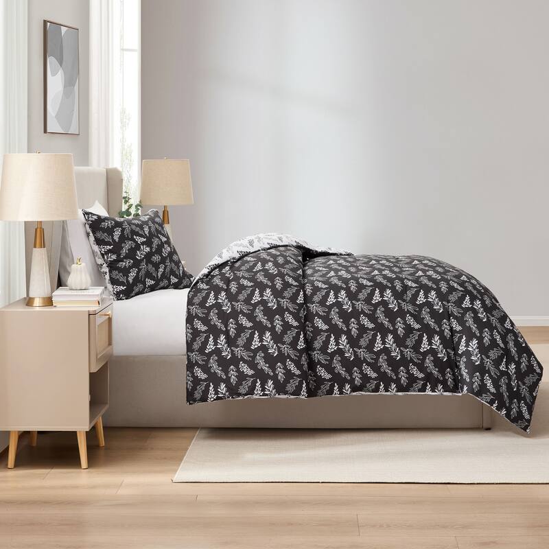 Empyrean 3PC Reversible Botanical Printed Comforter Bedding Set