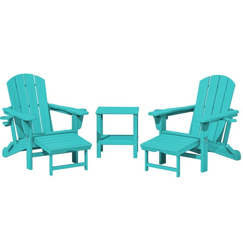 Folding Outdoor Chair with 3-Position Reclining Backrest & Telescoping Footrest