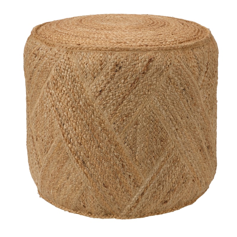 Lenore Handmade Solid Tan Cube Pouf