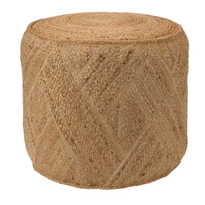 Lenore Handmade Solid Tan Cube Pouf