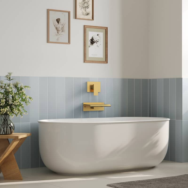 GRANDJOY Wall-Mount Waterfall Bathtub Faucets Single Handle Shower Faucets