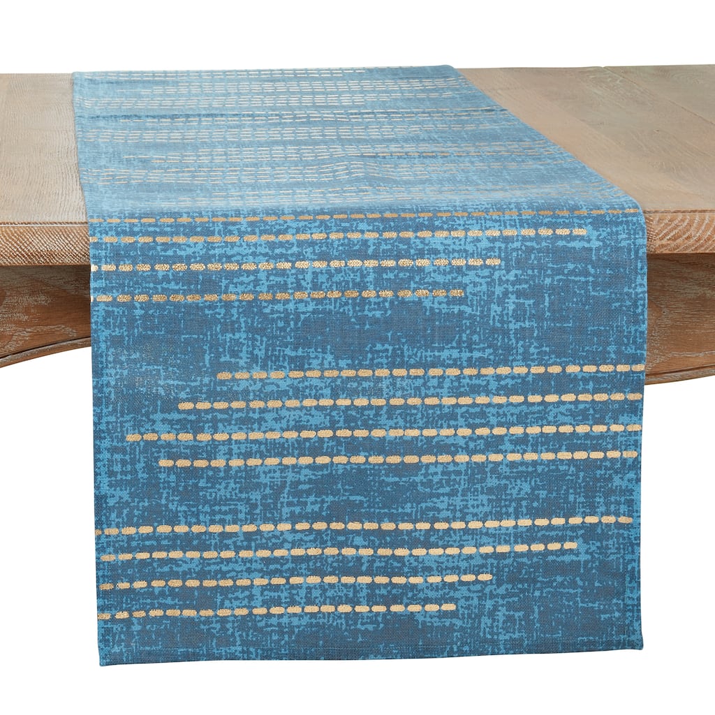Dash Line Table Runner with Foil Print