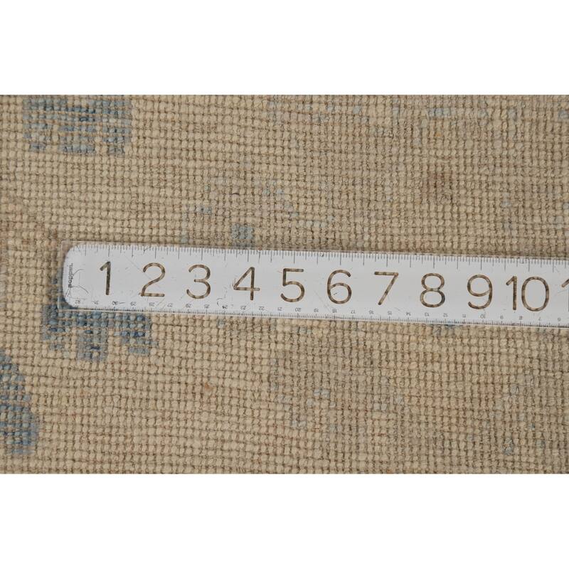 Floral Beige Vegetable Dye Oushak Turkish Rug Hand-Knotted Wool Carpet - 8'1"x 10'2"