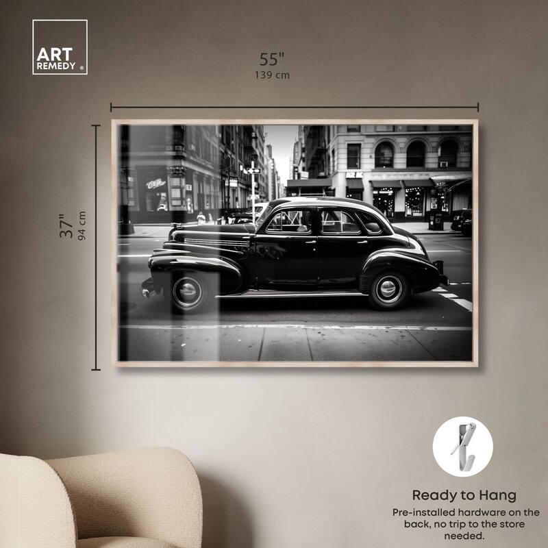 Vintage Car in New York Shadowbox by Art Remedy