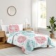 preview thumbnail 2 of 4, Sweet Jojo Designs Emma Girl Twin 2-piece Comforter Set - Coral and Turquoise Blue Floral Flower Blossom Shabby Chic Elegant